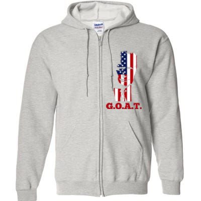 Trump USA Flag GOAT Full Zip Hoodie