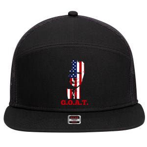 Trump USA Flag GOAT 7 Panel Mesh Trucker Snapback Hat