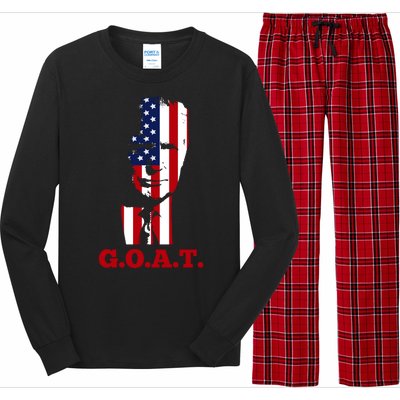 Trump USA Flag GOAT Long Sleeve Pajama Set