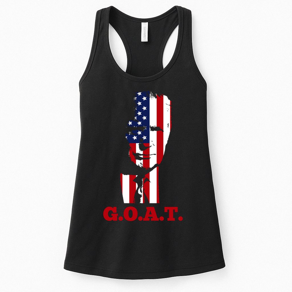 Trump USA Flag GOAT Womens Tank Top