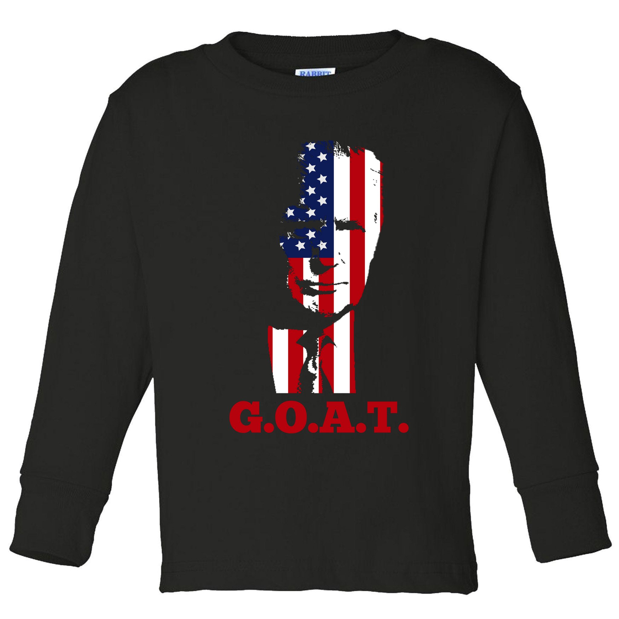 Trump USA Flag GOAT Toddler Long Sleeve Shirt