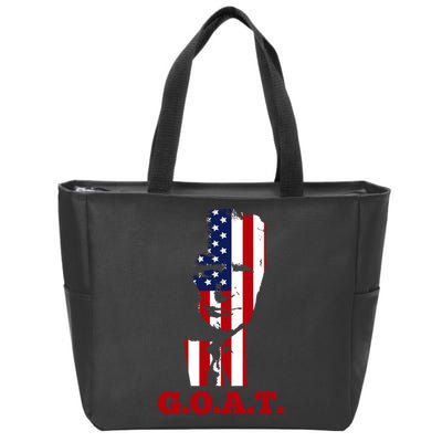 Trump USA Flag GOAT Zip Tote Bag