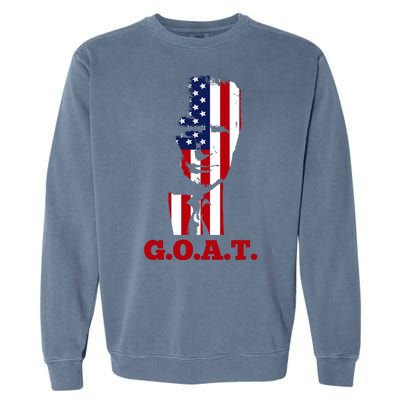 Trump USA Flag GOAT Garment-Dyed Sweatshirt