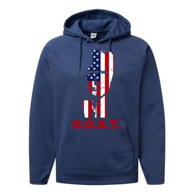 Trump USA Flag GOAT Performance Fleece Hoodie