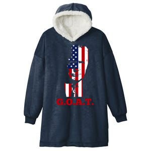 Trump USA Flag GOAT Hooded Wearable Blanket