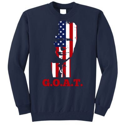 Trump USA Flag GOAT Tall Sweatshirt