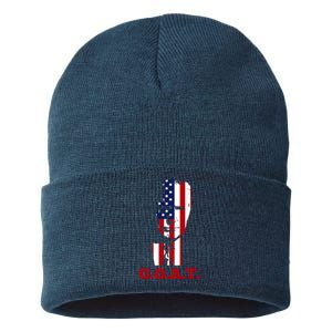 Trump USA Flag GOAT Sustainable Knit Beanie