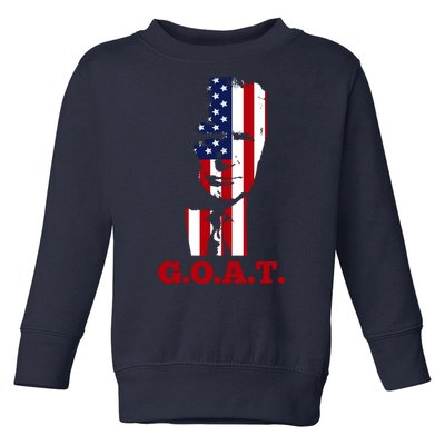 Trump USA Flag GOAT Toddler Sweatshirt