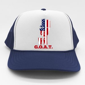 Trump USA Flag GOAT Trucker Hat