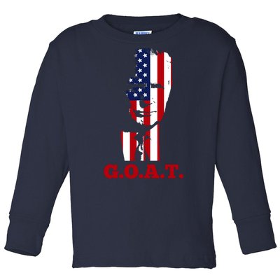 Trump USA Flag GOAT Toddler Long Sleeve Shirt