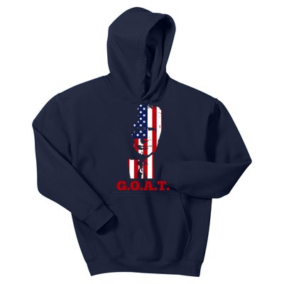 Trump USA Flag GOAT Kids Hoodie