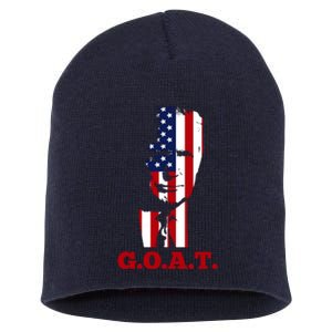 Trump USA Flag GOAT Short Acrylic Beanie