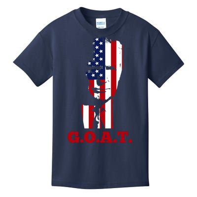 Trump USA Flag GOAT Kids T-Shirt