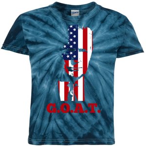 Trump USA Flag GOAT Kids Tie-Dye T-Shirt