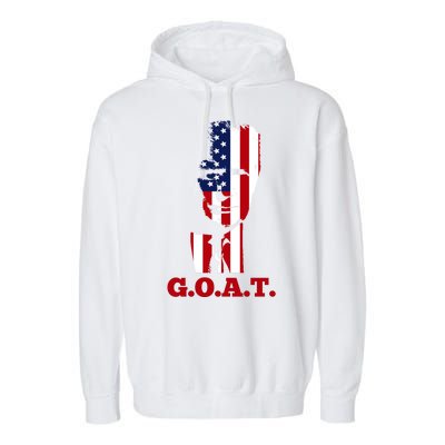 Trump USA Flag GOAT Garment-Dyed Fleece Hoodie