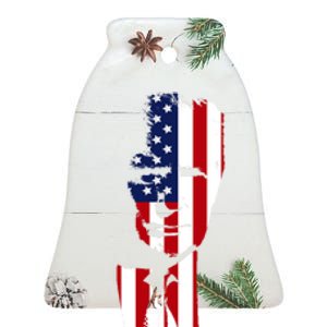 Trump USA Flag GOAT Ceramic Bell Ornament