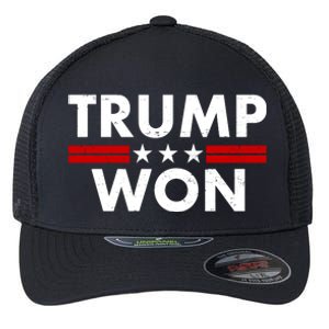 Trump Won 2021 Election Pro Trump Flexfit Unipanel Trucker Cap