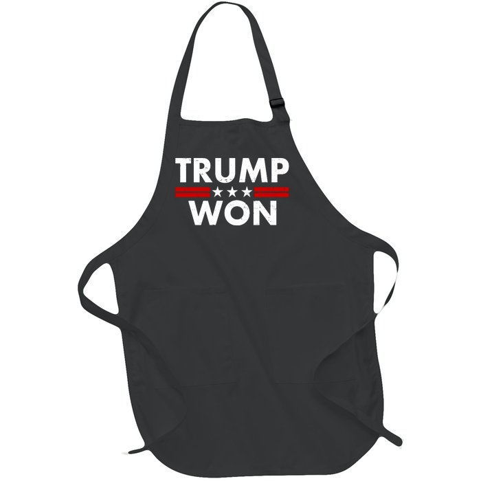 Trump Won 2021 Election Pro Trump Full-Length Apron With Pockets