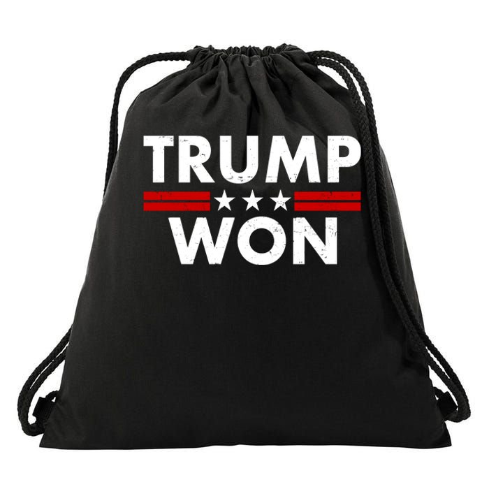 Trump Won 2021 Election Pro Trump Drawstring Bag