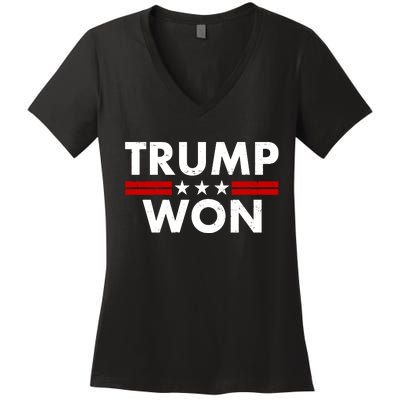 Trump Won 2021 Election Pro Trump Women's V-Neck T-Shirt