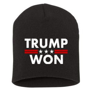 Trump Won 2021 Election Pro Trump Short Acrylic Beanie