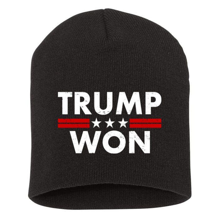 Trump Won 2021 Election Pro Trump Short Acrylic Beanie