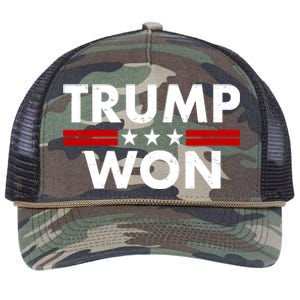 Trump Won 2021 Election Pro Trump Retro Rope Trucker Hat Cap