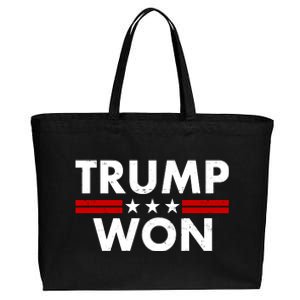 Trump Won 2021 Election Pro Trump Cotton Canvas Jumbo Tote