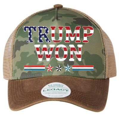 Trump Won American Flag Pro Republican Legacy Tie Dye Trucker Hat