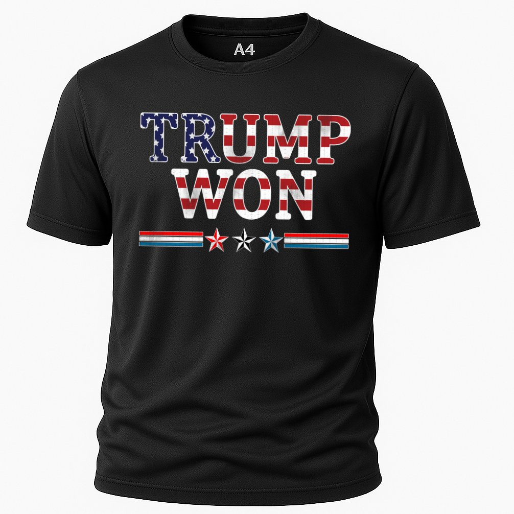 Trump Won American Flag Pro Republican Cooling Performance Crew T-Shirt