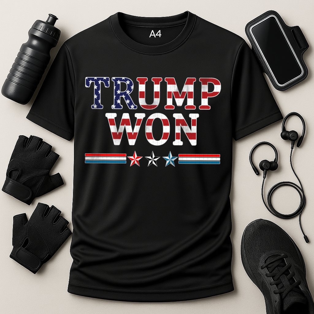 Trump Won American Flag Pro Republican Cooling Performance Crew T-Shirt