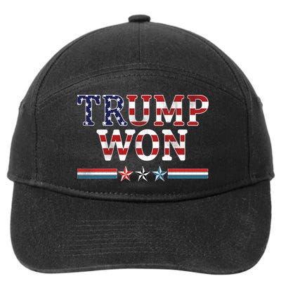 Trump Won American Flag Pro Republican 7-Panel Snapback Hat