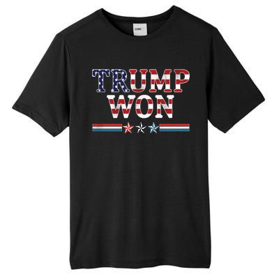 Trump Won American Flag Pro Republican Tall Fusion ChromaSoft Performance T-Shirt