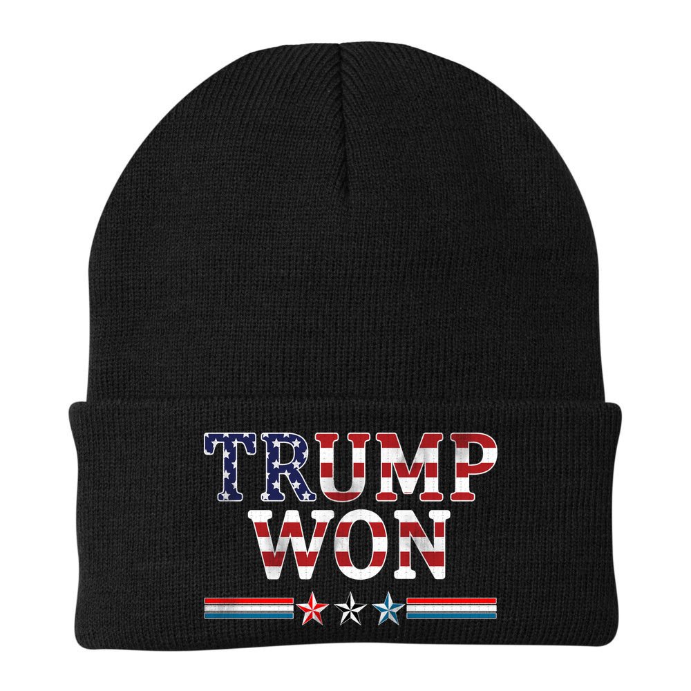 Trump Won American Flag Pro Republican Beanie