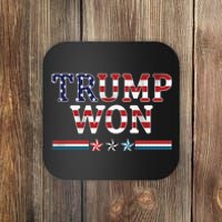 Trump Won American Flag Pro Republican Coaster