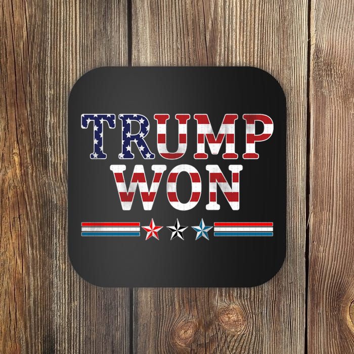 Trump Won American Flag Pro Republican Coaster