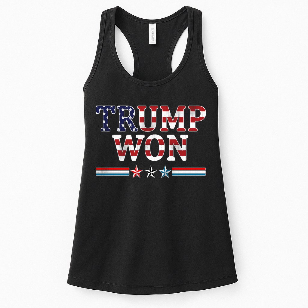 Trump Won American Flag Pro Republican Womens Tank Top
