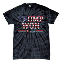 Trump Won American Flag Pro Republican Tie-Dye T-Shirt