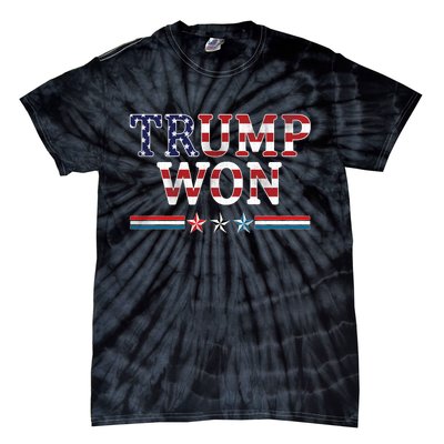 Trump Won American Flag Pro Republican Tie-Dye T-Shirt