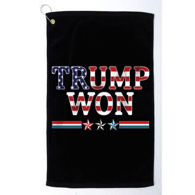 Trump Won American Flag Pro Republican Platinum Collection Golf Towel