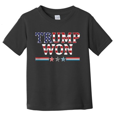 Trump Won American Flag Pro Republican Toddler T-Shirt
