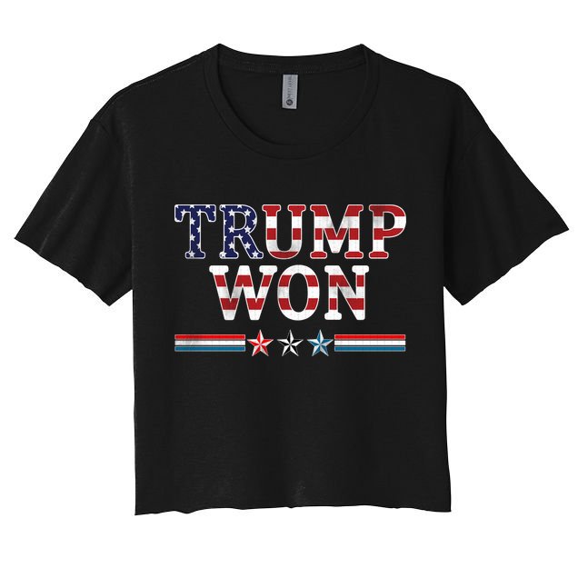 Trump Won American Flag Pro Republican Crop Top