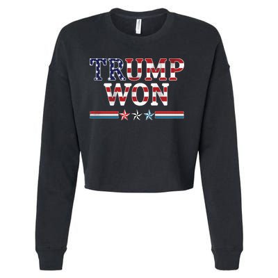Trump Won American Flag Pro Republican Cropped Pullover Crew