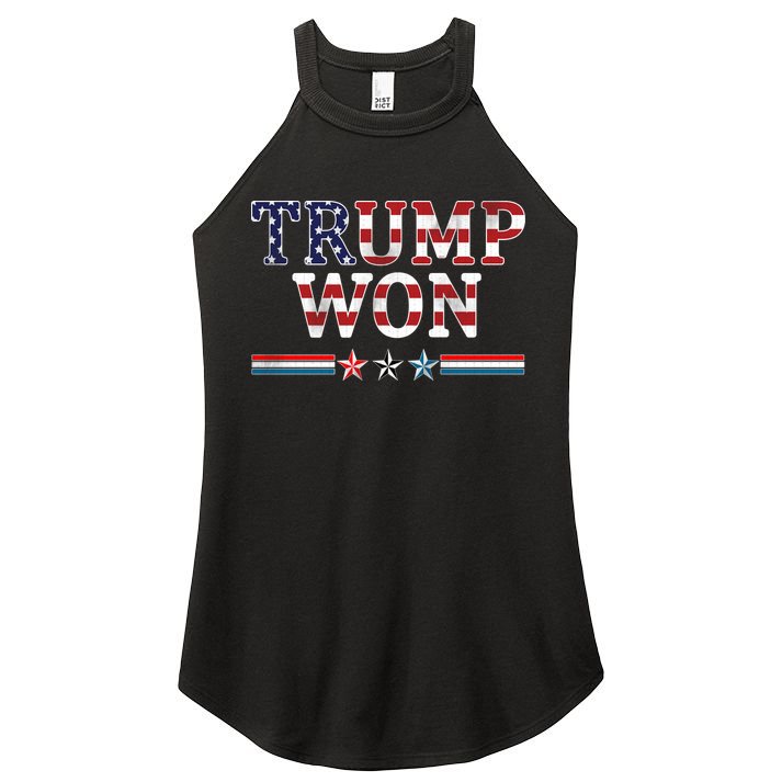 Trump Won American Flag Pro Republican Women's Perfect Tri Rocker Tank