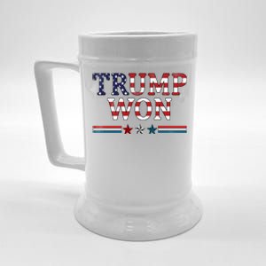 Trump Won American Flag Pro Republican Beer Stein