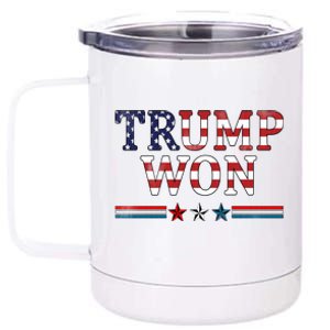 Trump Won American Flag Pro Republican 12 oz Stainless Steel Tumbler Cup