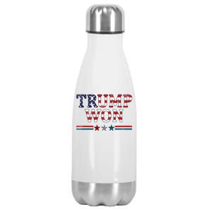 Trump Won American Flag Pro Republican Stainless Steel Insulated Water Bottle