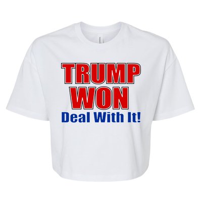 Trump Won Deal With It Bella+Canvas Jersey Crop Tee