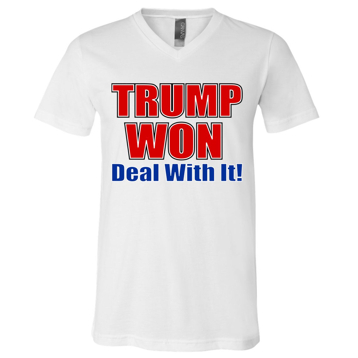 Trump Won Deal With It V-Neck T-Shirt