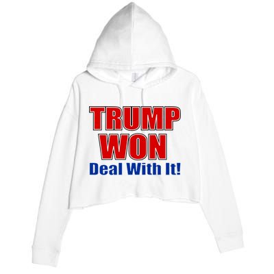 Trump Won Deal With It Crop Fleece Hoodie